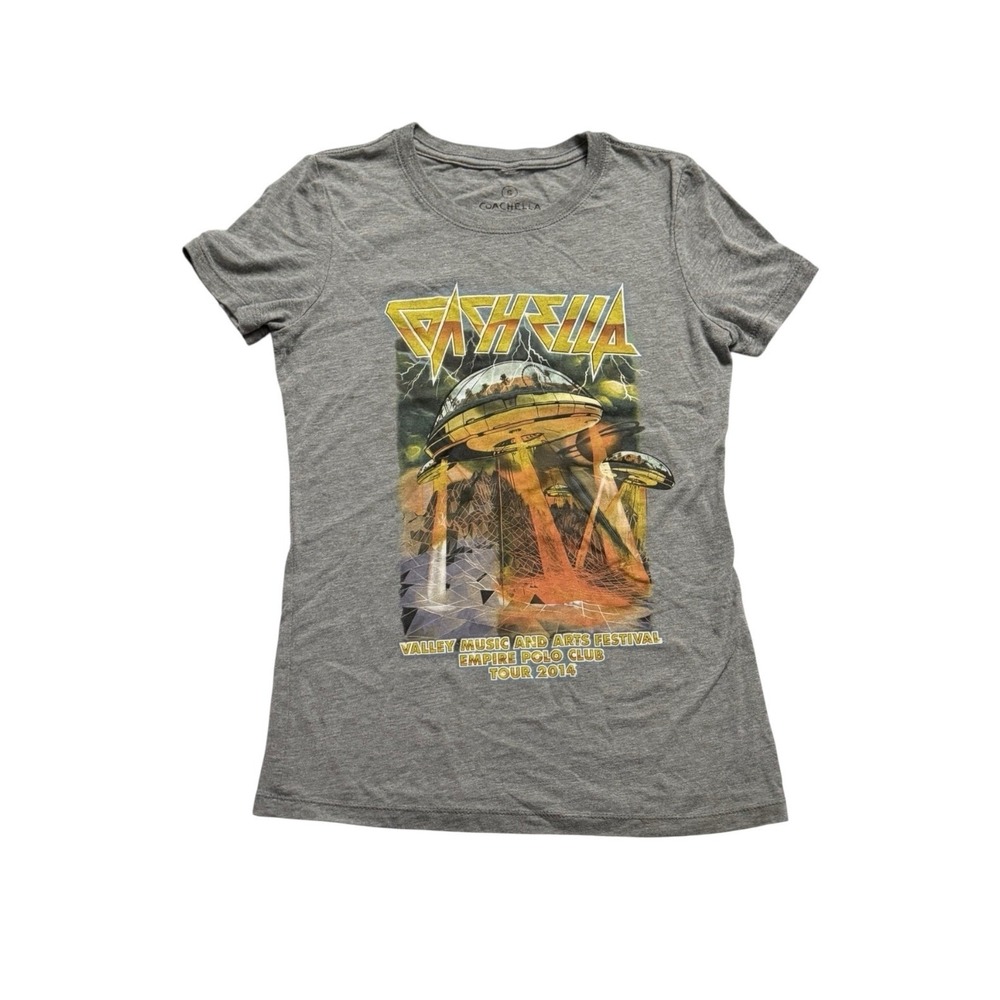 Coachella Music Official Festival 2014 Line-Up T-Shirt Small Invader Baby Tee